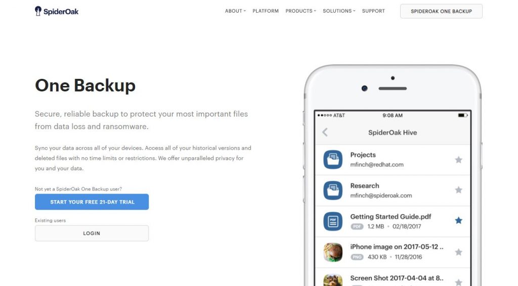 Spider Oak - One Backup Cloud Storage