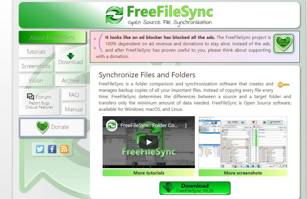 FreeFileSync - DropBox Alternative