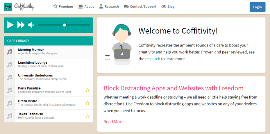 Coffitivity creative mobile apps