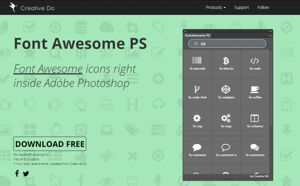 Font Awesome Photoshop Add-Ons