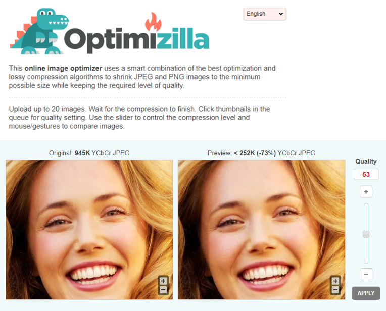 Best Image Optimization Tools #2. Optimizilla