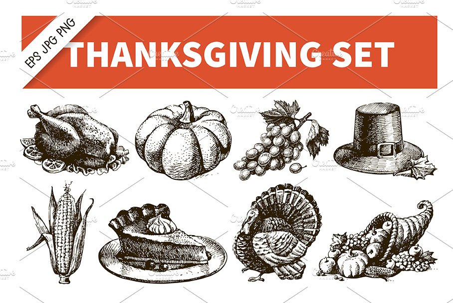 Vintage Thanksgiving Fall Graphics