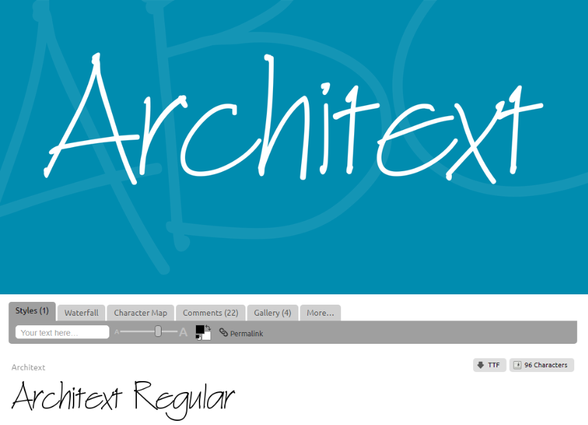 ArchiText handwriting fonts
