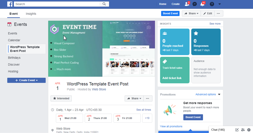 Updating your ‘Events’ page