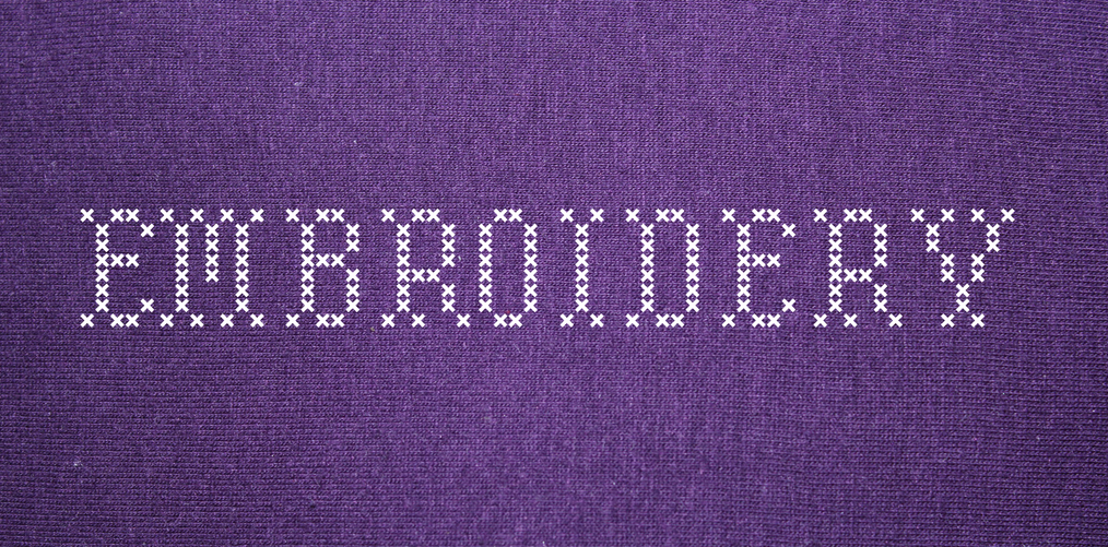 Embroidery stitch fonts