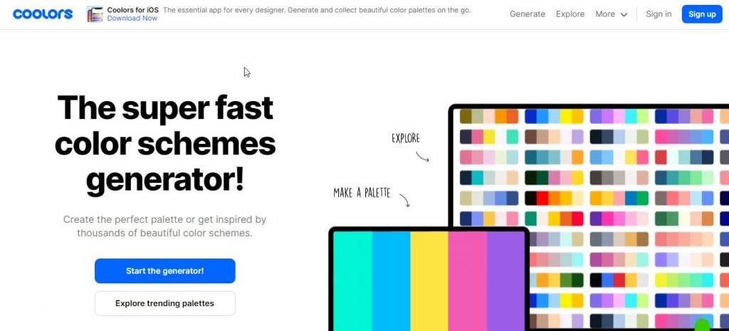 Coolors Color Palette Generators