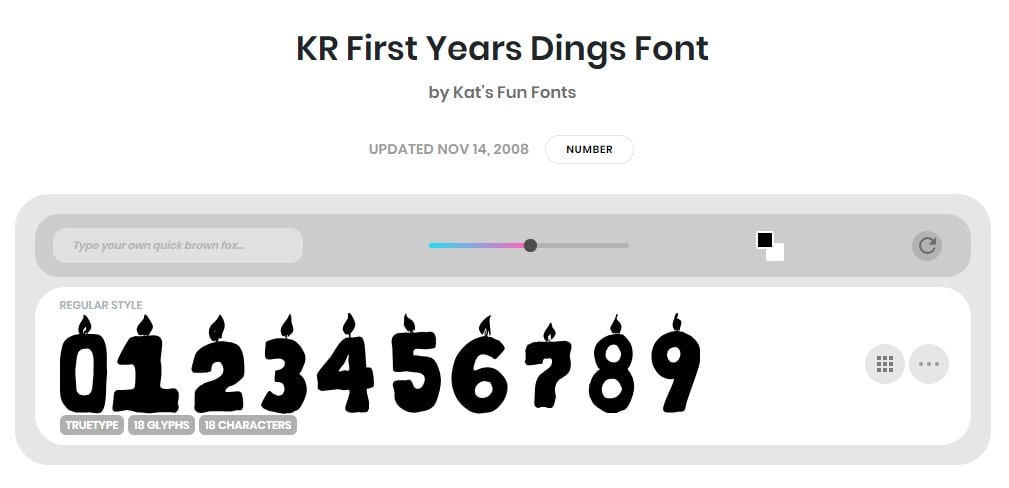 Best Number Fonts - KR-First-Years-Dings-Font