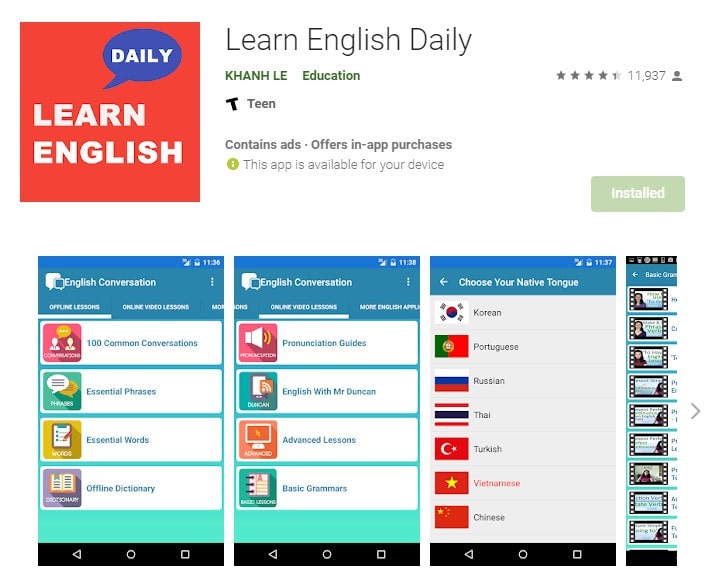 free English learning apps