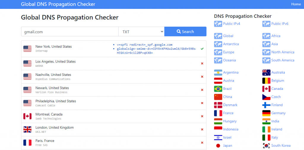 DNS Propagation Checker Tool