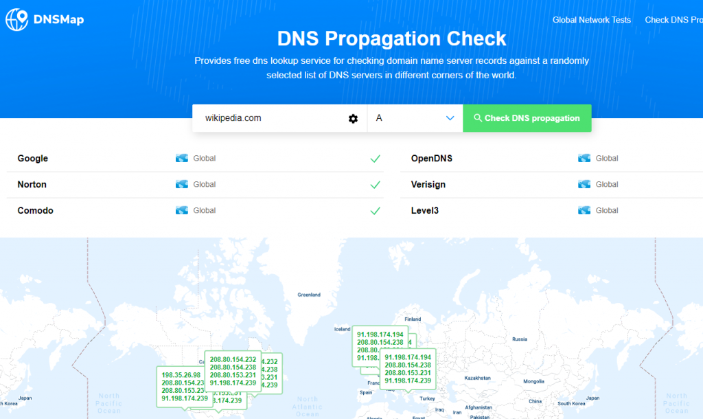 DNS Propagation Checker Tool