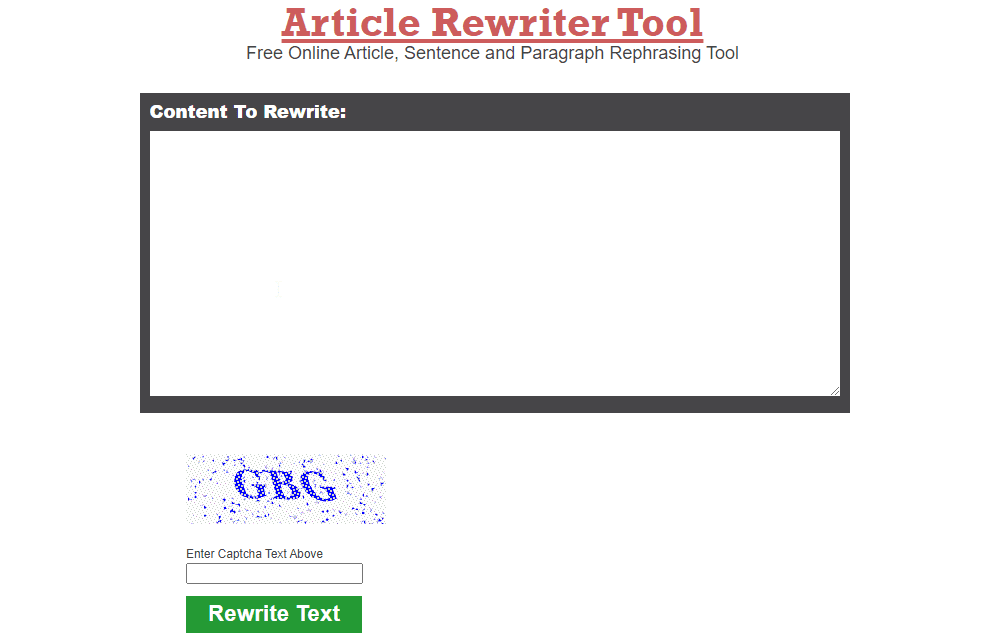 Article Rewriter Tool