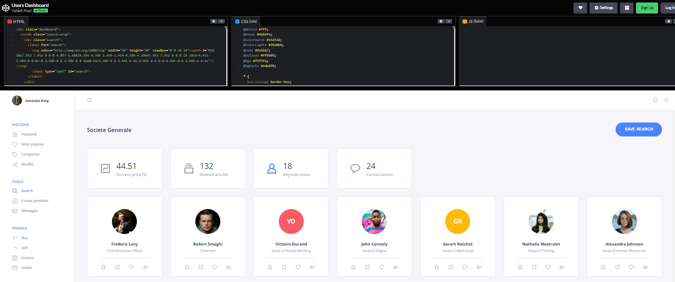 18 CSS Dashboards code Examples – WebTopic